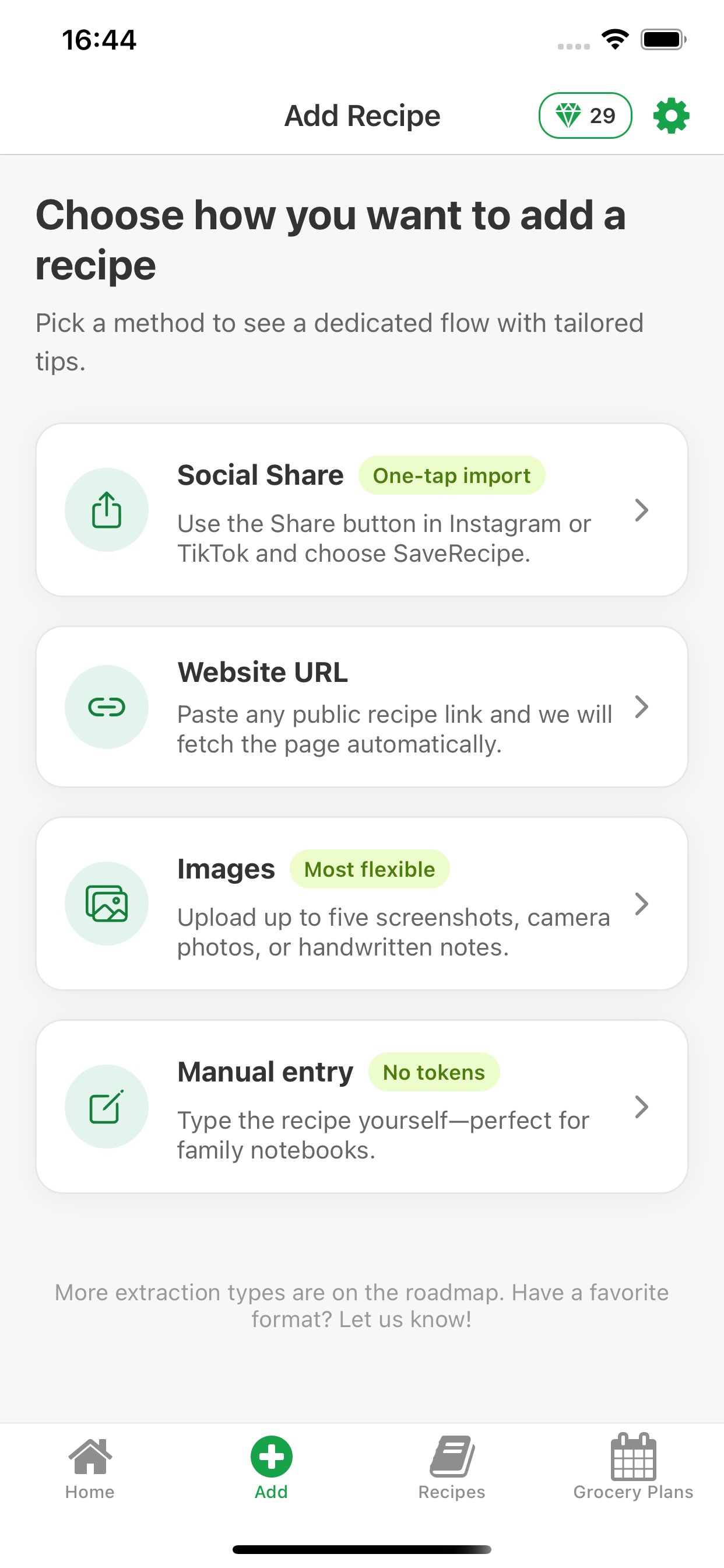Editing a recipe in SaveRecipe